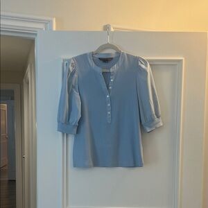 Veronica Beard Sky Blue Button-Up Top